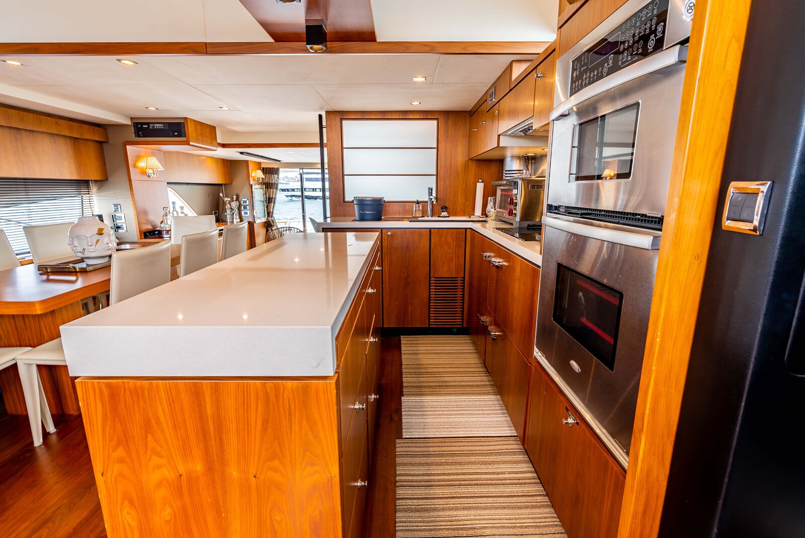 Galley of the 78-foot Fairline Squadron yacht Sea Hammock